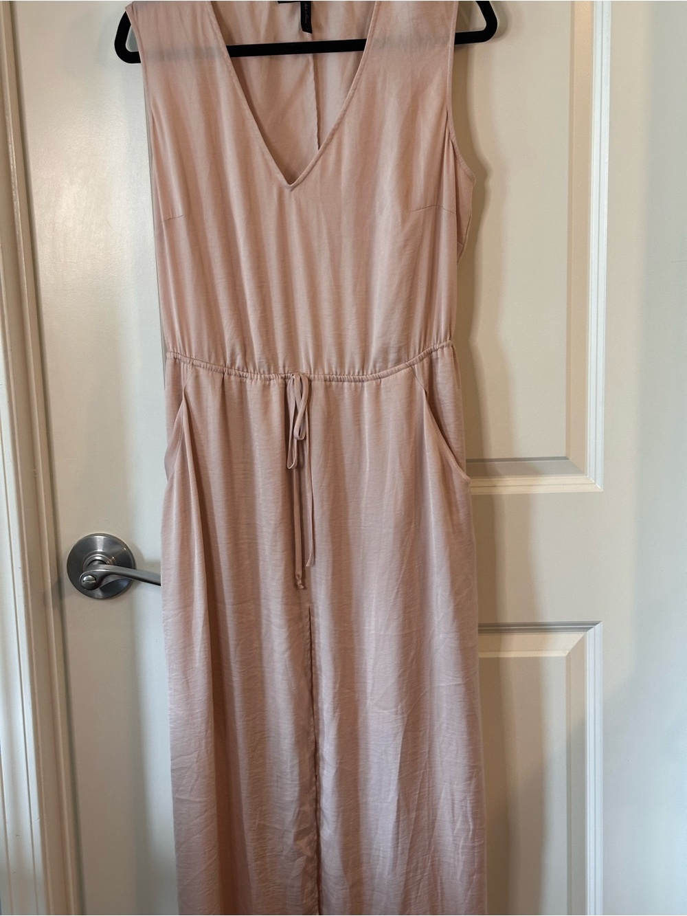 BCBGMAXAZRIA Runway Blush Pink Cutout Back Maxi Dress Size Large